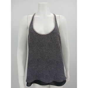 A.L.C. Audrey Silk Top Size 10 Black and White Racerback